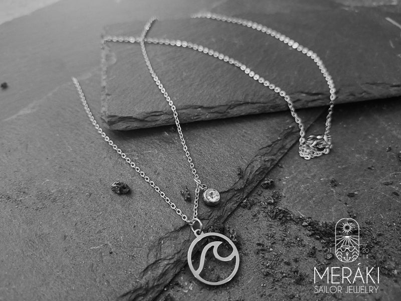 Collana da donna Big Wave in acciaio con onda