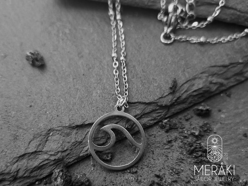 Collana da donna Wave in acciaio con onda