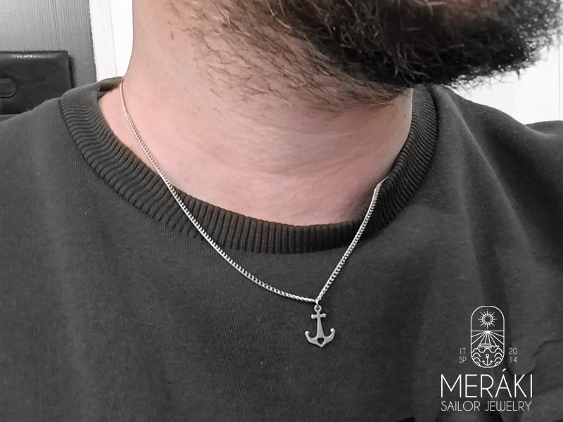 Meraki sailor jewelry heart anchor necklace