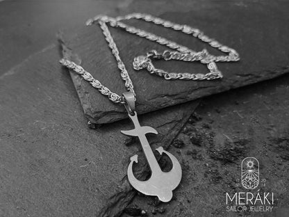 Meraki sailor jewelry stainless steel anchor necklace