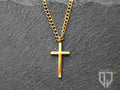 Collana Afrodite croce in acciaio dorato