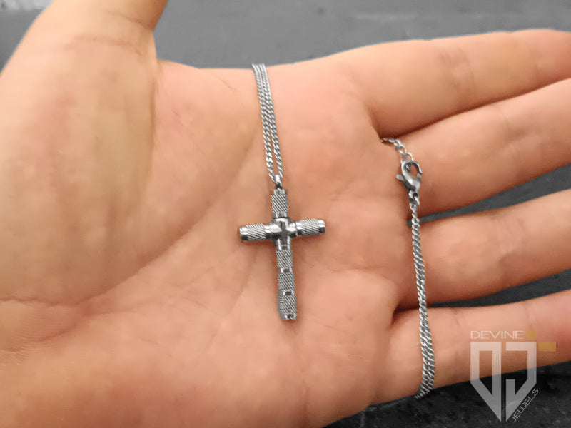 Collana Devine Jewels con croce in acciaio