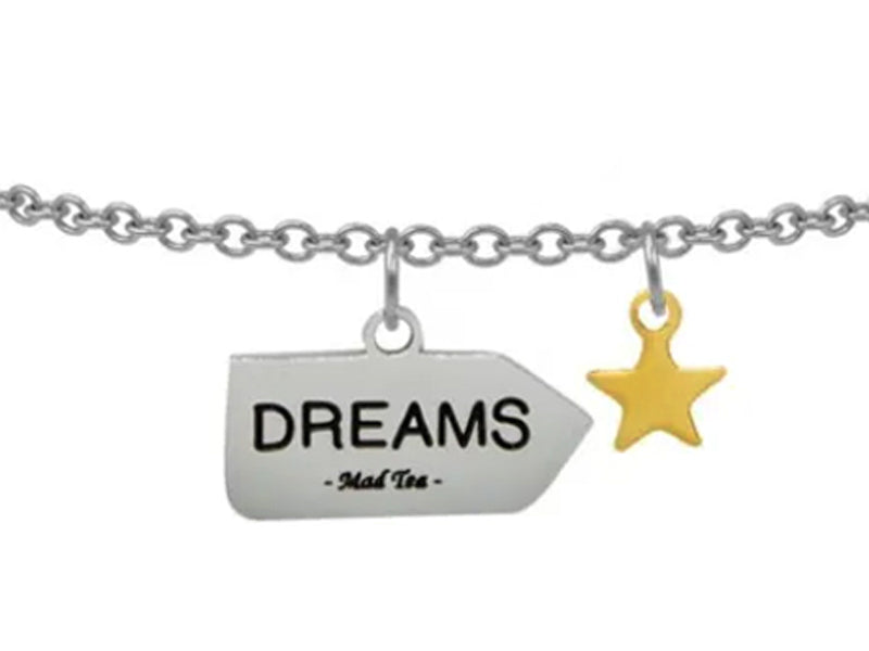 Stainless steel Dreams bracelet with yellow star 