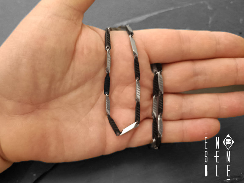 Collana 3 mm in acciaio bicolor lunghezza 54mm