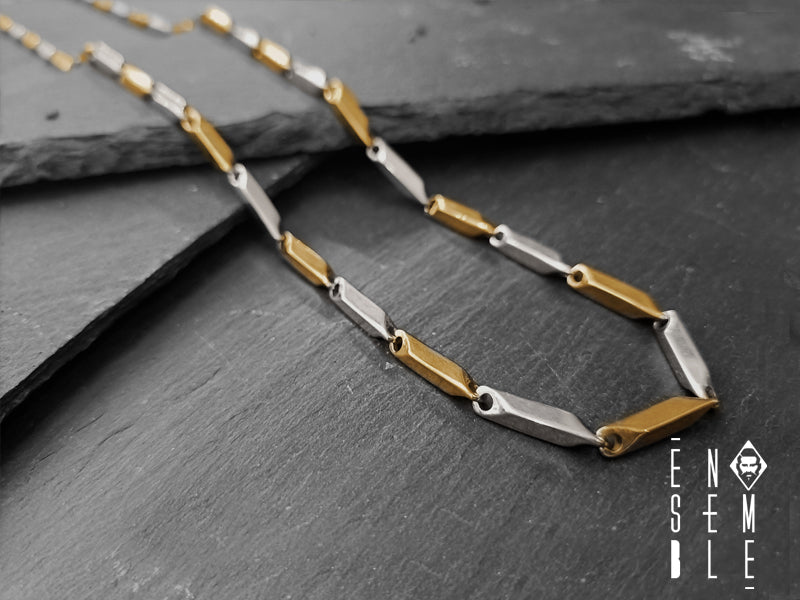 Collana uomo Ensemble maglia ritorta bicolor 3 mm