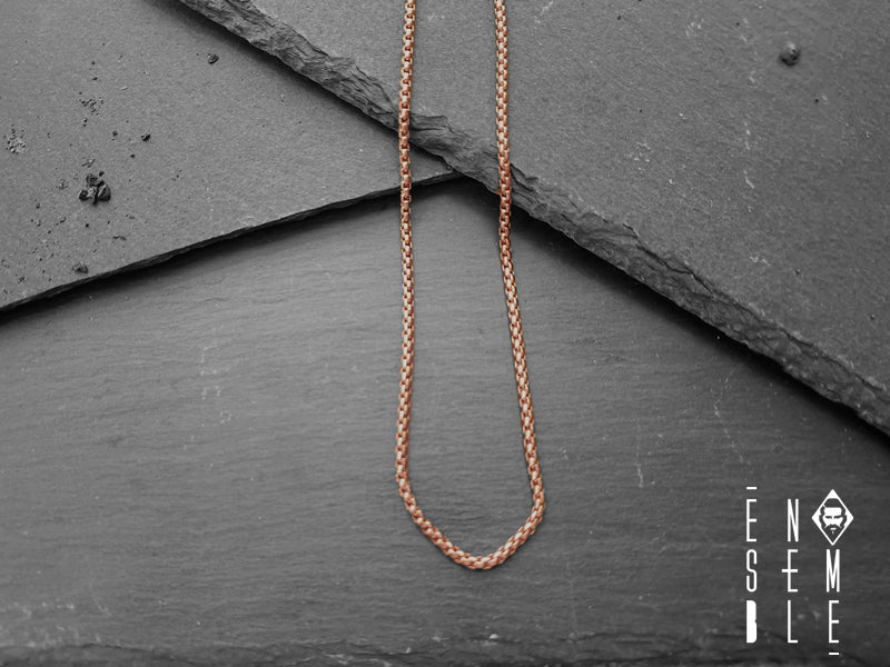 Collana uomo Ensemble maglia Box Chain 2mm oro rosa
