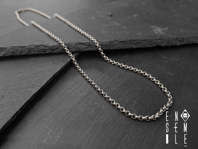 Collana uomo Ensemble in acciaio maglia Rolò chain 3 mm 