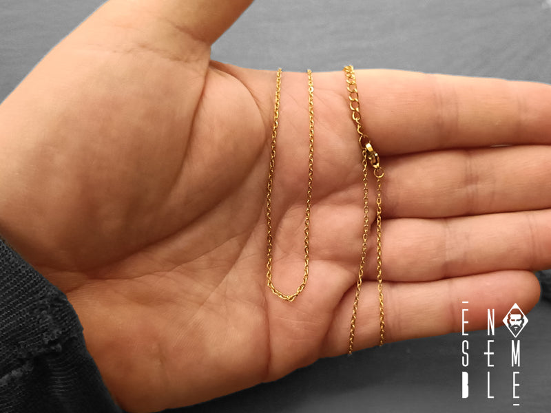 Collana uomo Ensemble in acciaio maglia Rolò 1,2 mm dorata