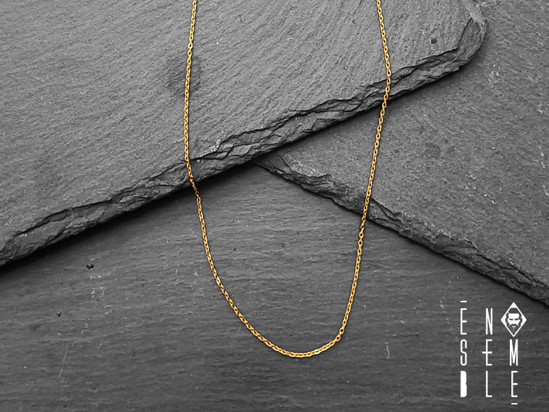 Collana Rolò 1,2 mm in acciaio dorato