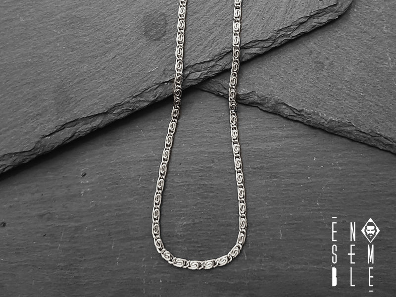 Collana uomo Ensemble in acciaio maglia Lumachina 4 mm