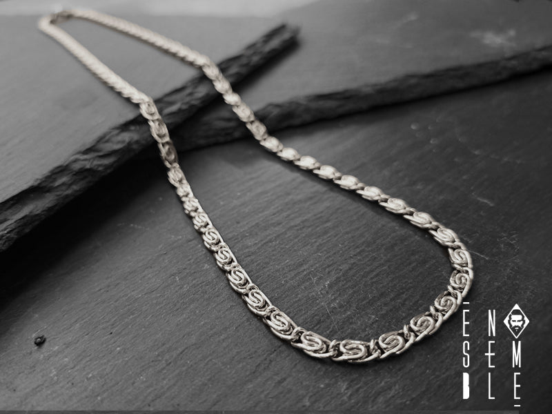Collana in acciaio maglia Lumachina da 4 mm 50 cm di lunghezza