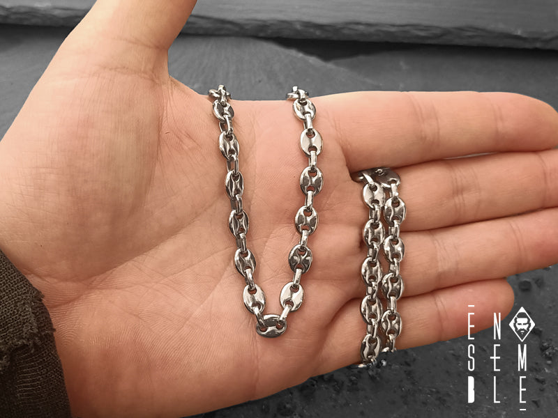 Collana Uomo Maglia Groumette Piatta Alternata - Lamù Gioielli - Foto 5