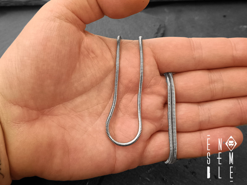 Collana uomo Ensemble snake da 2 mm in acciaio
