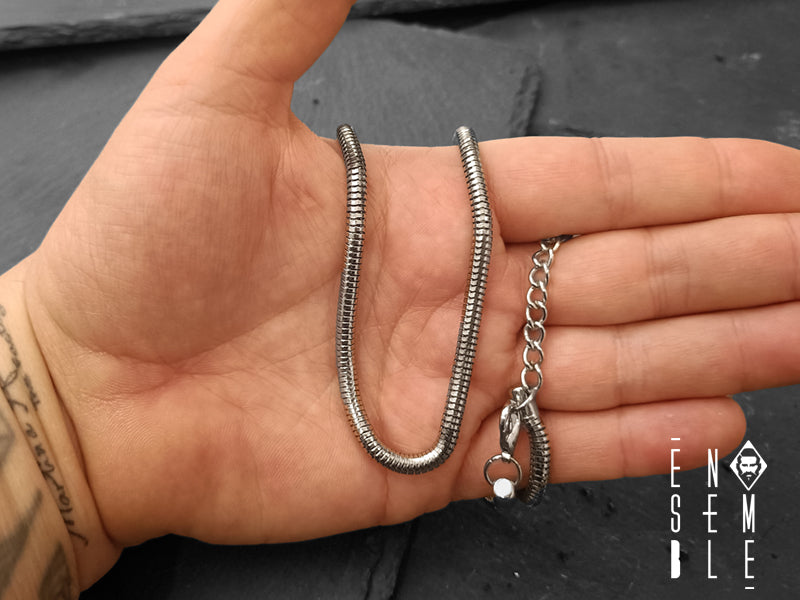 Collana uomo Ensemble snake da 4 mm in acciaio