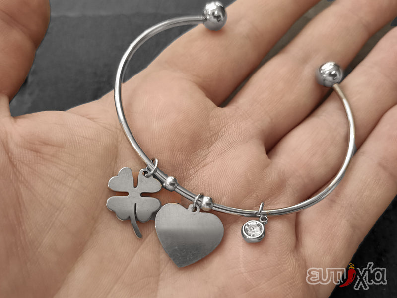 Bracciale Martina Bangle piercing quadrifoglio