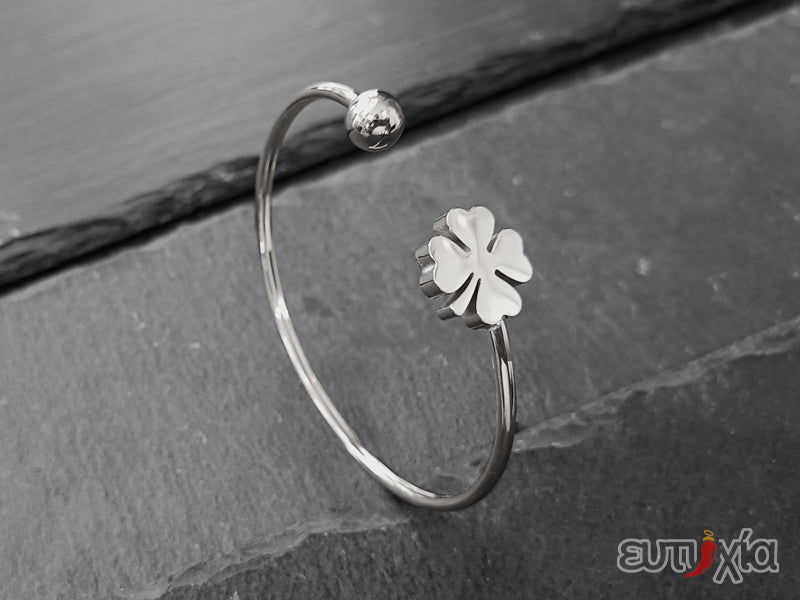 Bracciale Cecilia Bangle piercing con quadrifoglio