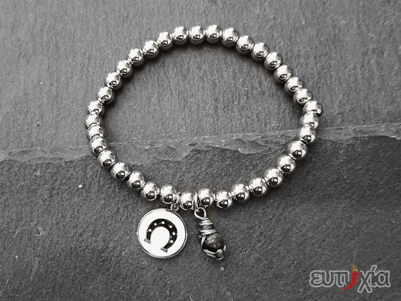 Bracciale Abby elastico con ferro di cavallo in acciaio