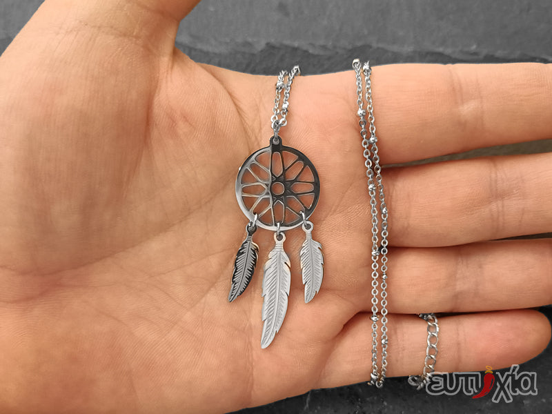 Collana Cadence con acchiappasogni in acciaio