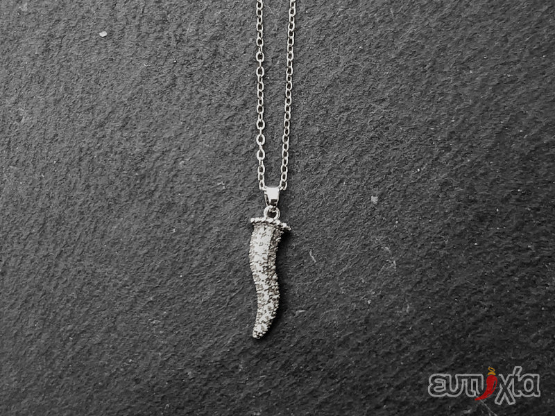 Collana Bryony con cornetto brillantinato in acciaio