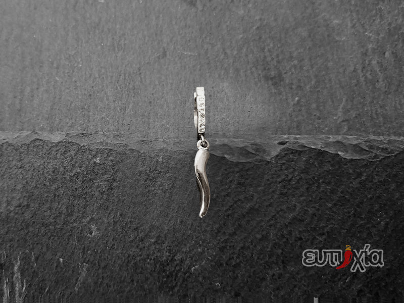 Orecchino Abby con cornetto in acciaio