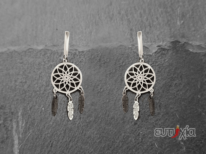 Orecchino Cadence con acchiappasogni in acciaio