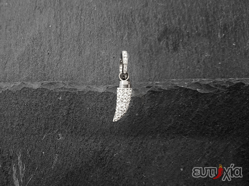 Orecchino Bryony con cornetto e zirconi in acciaio