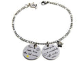 Il bracciale “L’essenziale è invisibile agli occhi” si ispira alla celebre frase del racconto di Antoine de Saint-Exupéry “Il Piccolo Principe”. È in acciaio anallergico, formato da una catena ad anellini e due ciondoli tondi e piatti con incisa la scritta “Non si vede bene che col cuore, l’essenziale è invisibile agli occhi”; accanto troviamo anche un piccolo ciondolino a forma di stellina con al centro un cristallo. 