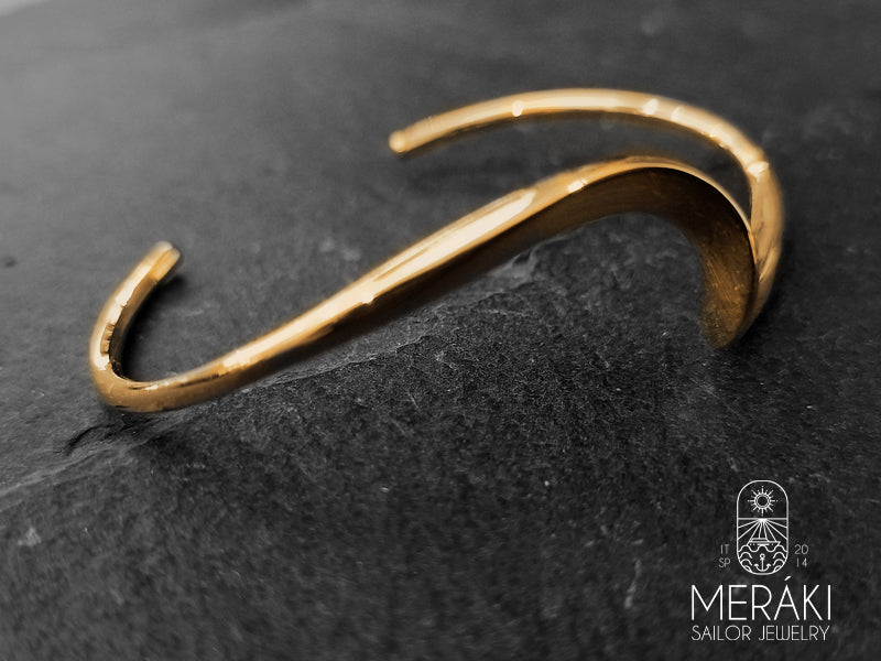 Meraki sailor jewelry stainless steel Wave bangle bracelet