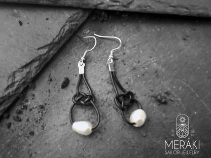 Meraki sailor jewelry stainless steel Carrick knot earrings