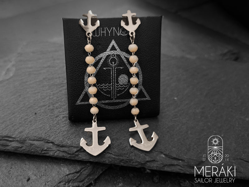 Orecchini in acciaio con ancore