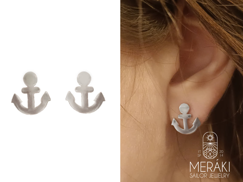 Meraki sailor jewelry stainless steel Anchor earrings