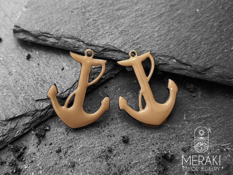 Meraki sailor jewelry nickel free anchor earrings