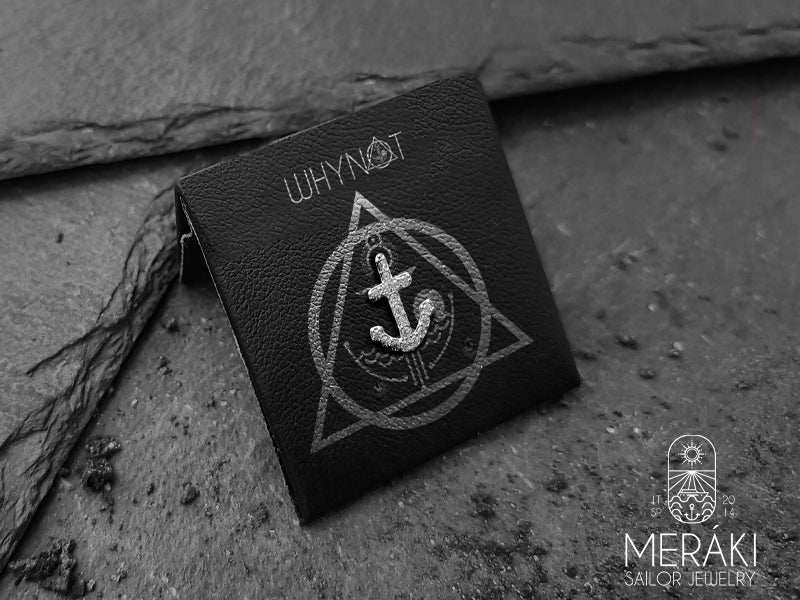 Meraki sailor jewelry stainless steel anchor with zircon earrings