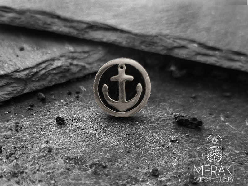 Mono orecchino Jacob in acciaio con ancora