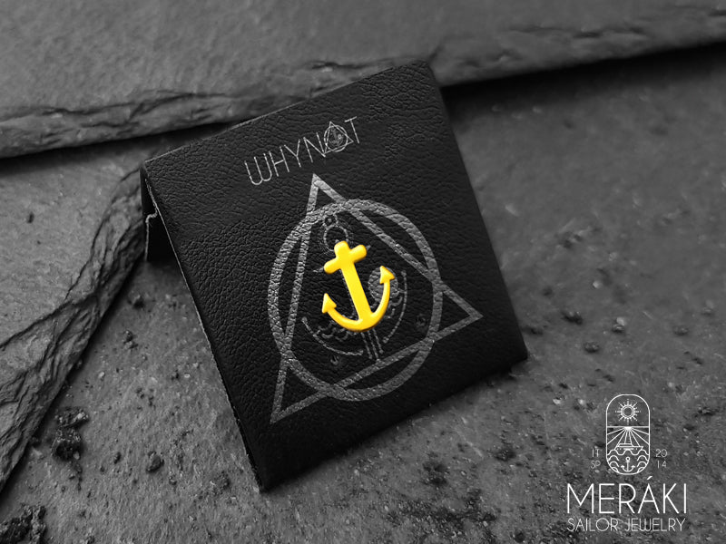 Meraki sailor jewelry Yellow anchor fluo earring