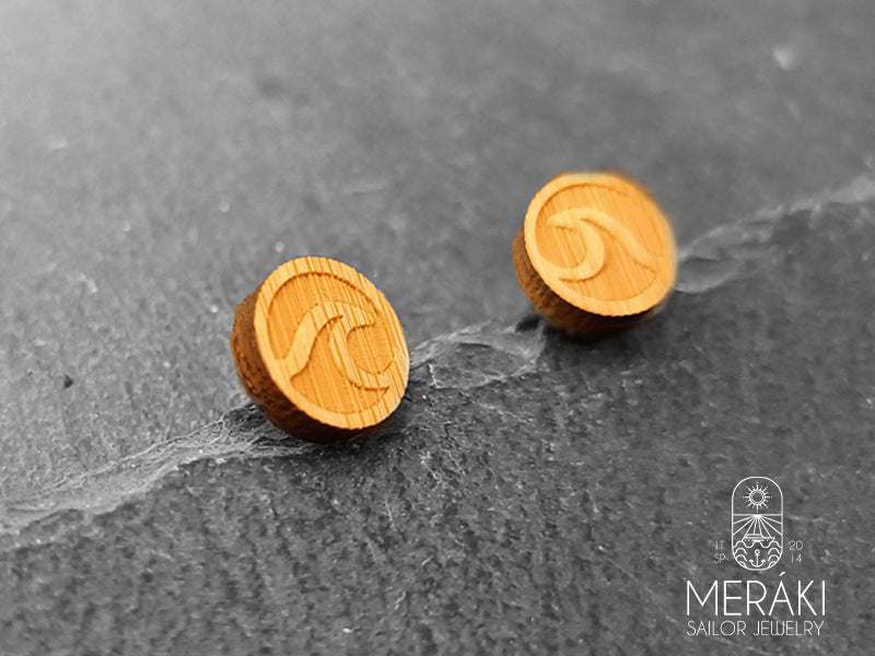 Orecchini Wave in legno