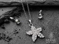 Parure collana in tema marinaro design stella marina e orecchini abbinati con punto luce