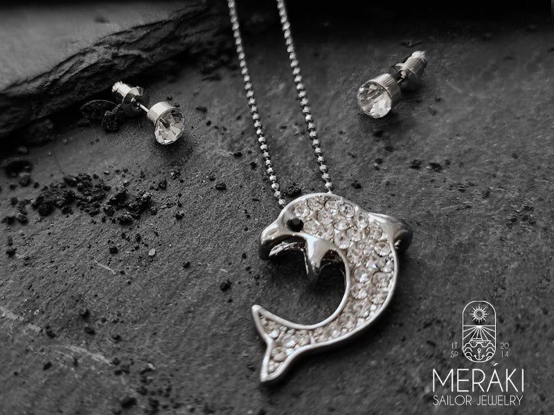 Parure Dolphin collana e orecchino con delfino