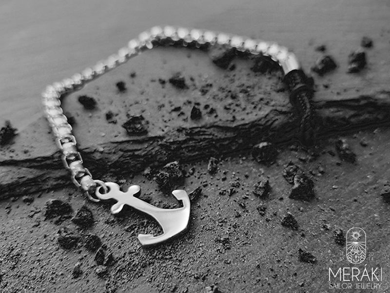 Bracciale in acciaio Edward snake con ancora