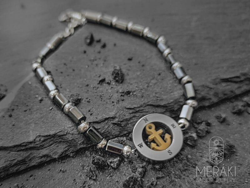 Meraki Bracciale Glauco ancora e punti cardinali