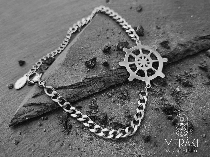 Maraki bracciale a catena con timone centrale