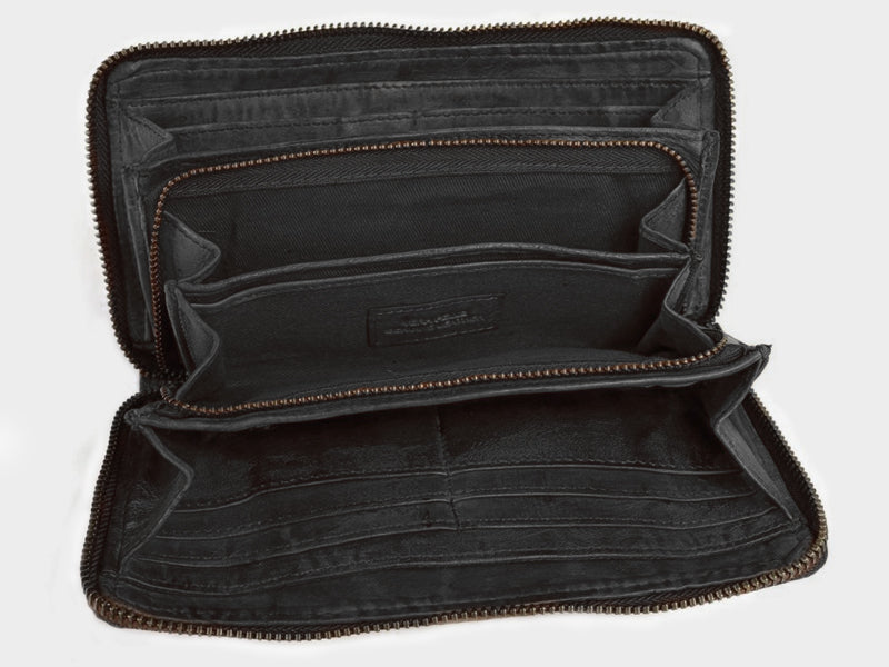 Portafoglio Origami da donna in vera pelle con borchie