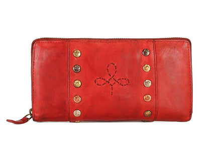 Origami women's wallet in genuine leather with studs 