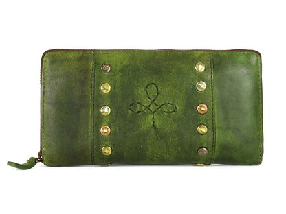 Origami women's wallet in genuine leather with studs 