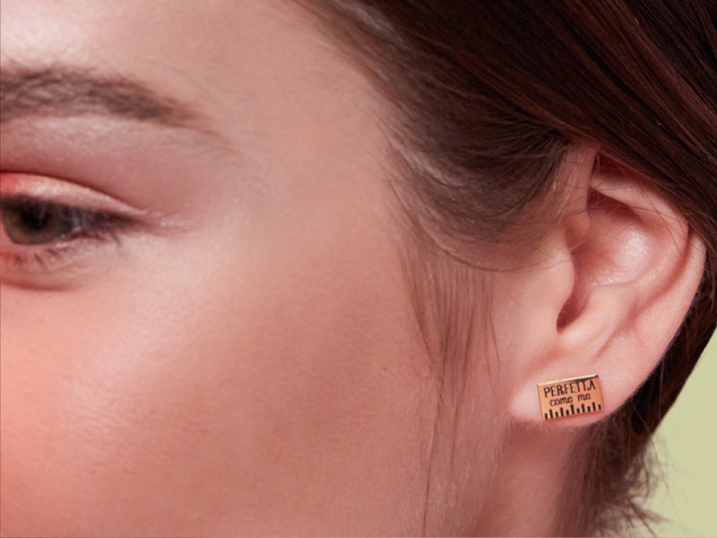 Orecchini da lobo in acciaio anallergico mad tea