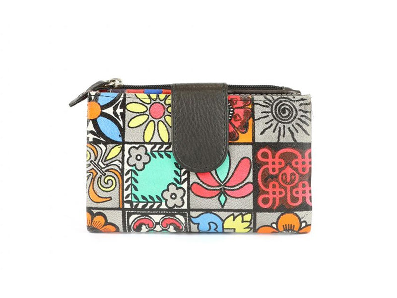 Origami Paint Small women's wallet in genuine leather 