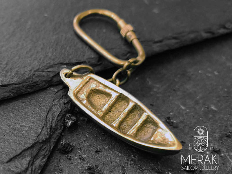 Portachiavi Num gozzo ligure in ottone