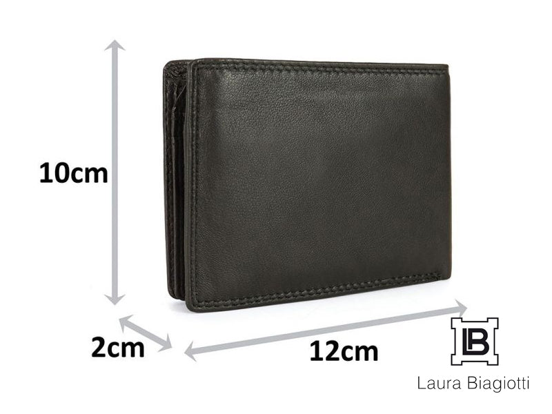 Laura Biagiotti men's wallet and keychain gift set with box 