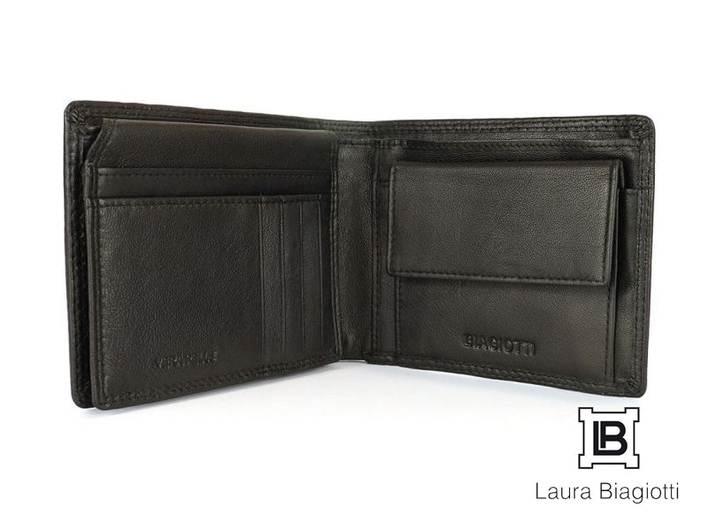 Laura Biagiotti men's wallet and keychain gift set with box 