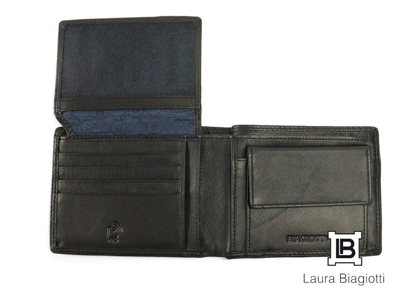Laura Biagiotti men's wallet and keychain gift set with box 